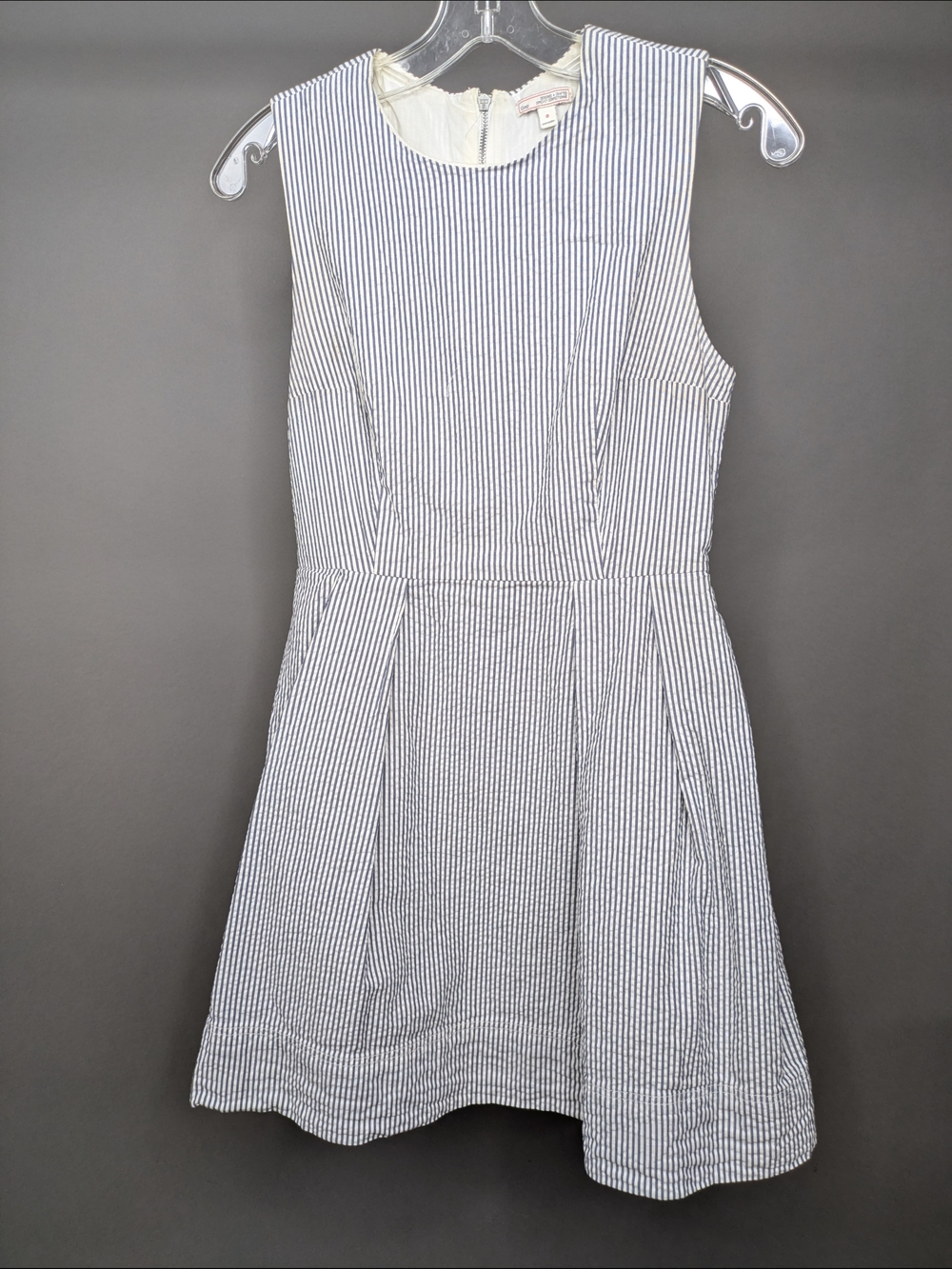 GAP Vintage Navy and White Sleeveless Striped Fit-and-Flare Dress